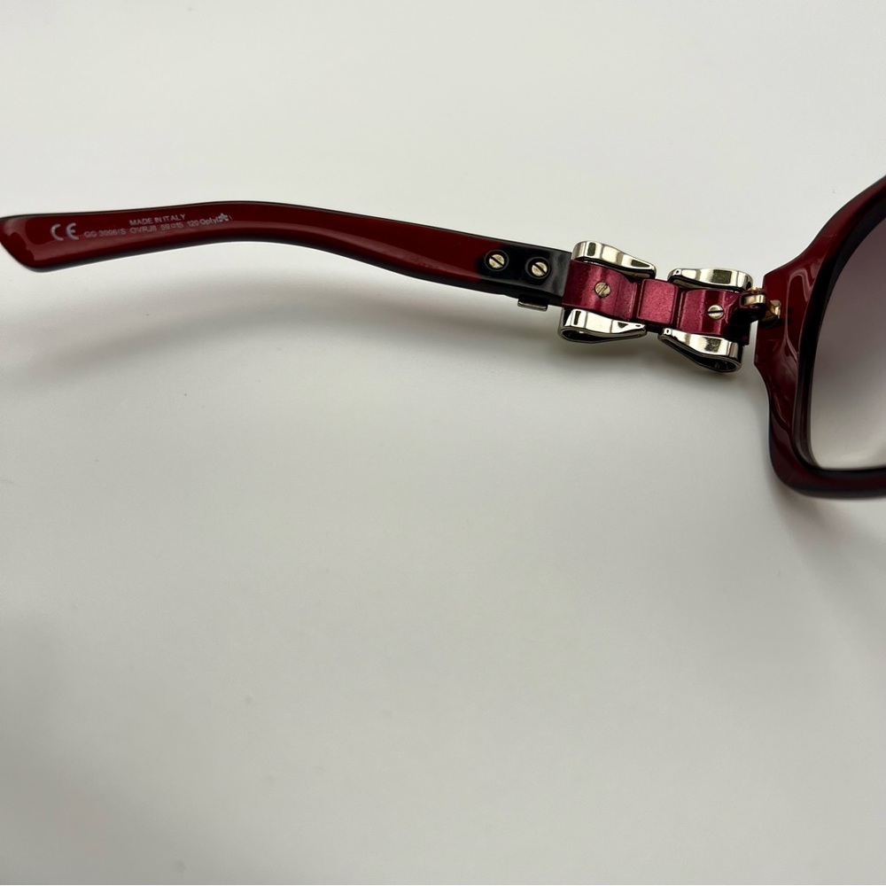 Authentic Gucci Queen Bow Bold Red Oversized Sunglasses GG 3006/S - Picture 11 of 12
